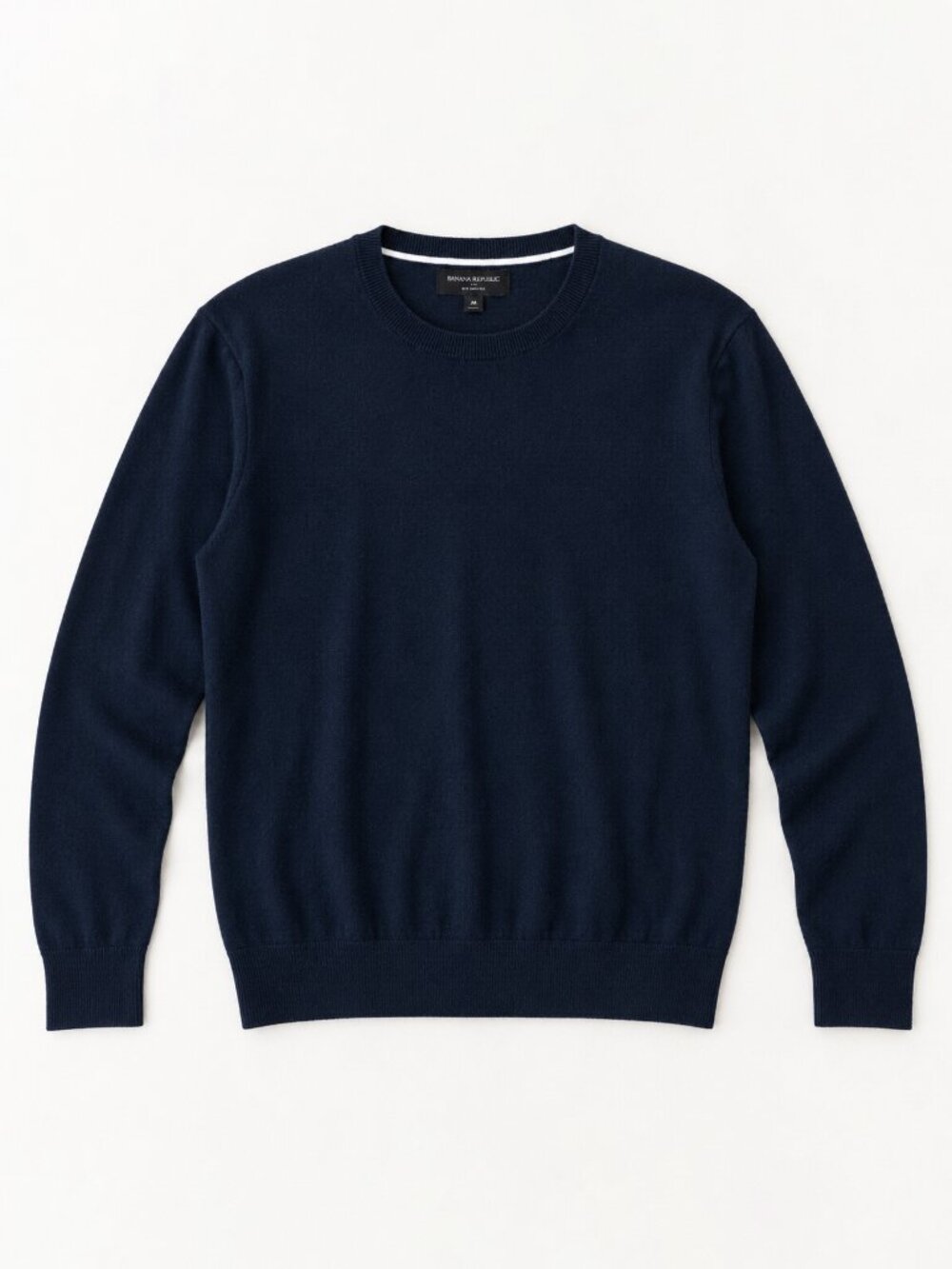 Banana Republic Eco Sweater Mens M Navy Blue Crew Neck Cotton Blend Pullover